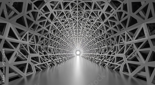 Fototapeta Naklejka Na Ścianę i Meble -  A meticulously crafted, geometric tunnel design, showcasing intricate patterns and a sleek, modern aesthetic.