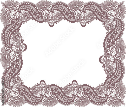 Llace trim forms a decorative frame with a blank central space for text.