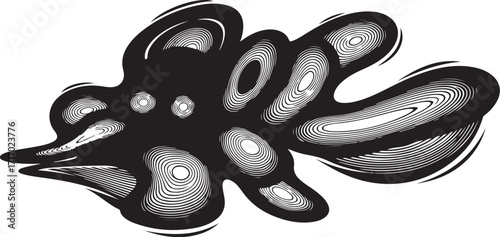 Detailed anatomical depiction of inner ear labyrinth silhouette