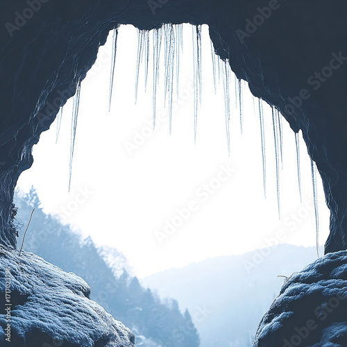 Dripping - Icicles shedding light in a cave