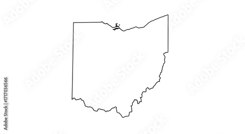 Outline of Ohio state map in black on white background  