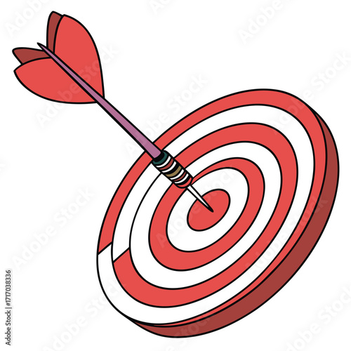 A Game of Skill and Precision Dart Hitting Bullseye on Target Sport Equipment Accuracy Focus and Recreational Activity