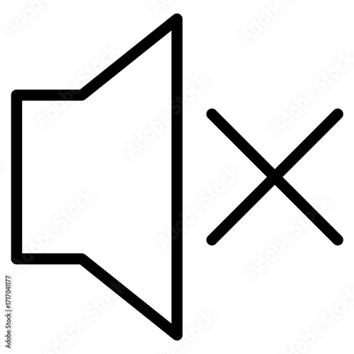 no music, mute sound icon