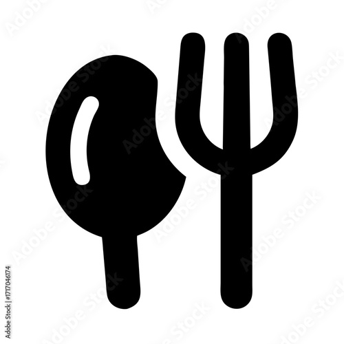 Utensils for Dining: A simple yet elegant illustration of dining implements, perfectly symbolizing the ritual of enjoying food, with a minimalist approach, ready for a culinary occasion.