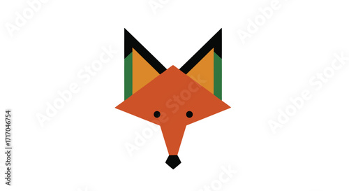 Vector art of geometric fox face illustration