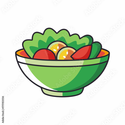Vibrant green bowl overflowing with fresh salad ingredients