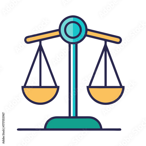 Modern stylized scales of justice icon representing balance and fairness
