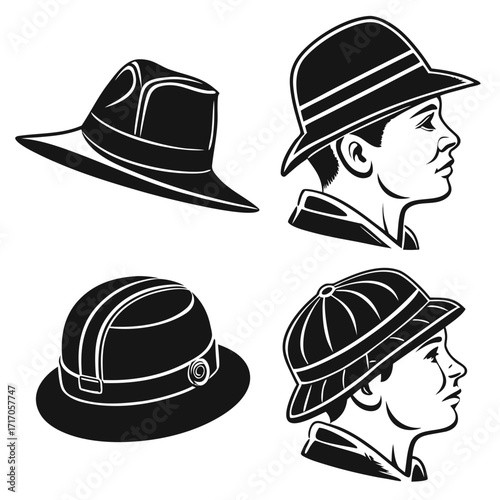 Vintage Explorer Hats and Profiles safari pith helmet