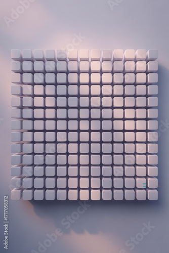 Rounded Cubes Grid Pattern abstract geometric