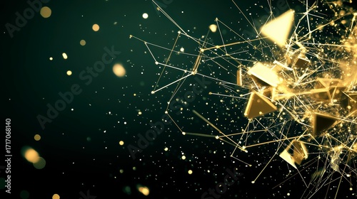 Abstract communication with connecting dots and lines background.