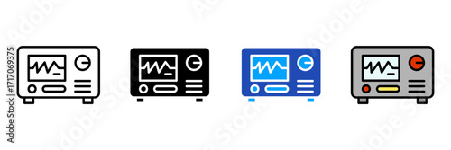  electronic components Icon Set Multiple Style Collection. Power Supply, Circuit Board, Microcontroller, Resistor, Capacitor, Diode, Transistor, Sensor, Relay, Transformer, Motor, Generator, Battery, 