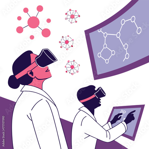 Scientists explore molecular structures using VR headsets for advanced research and discovery