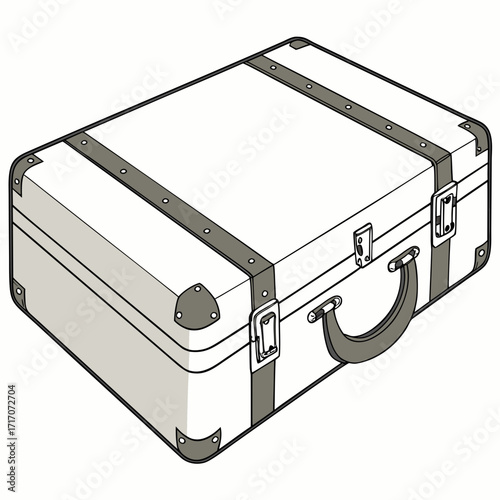 Old Fashioned Suitcase With Metal Accents luggage travel