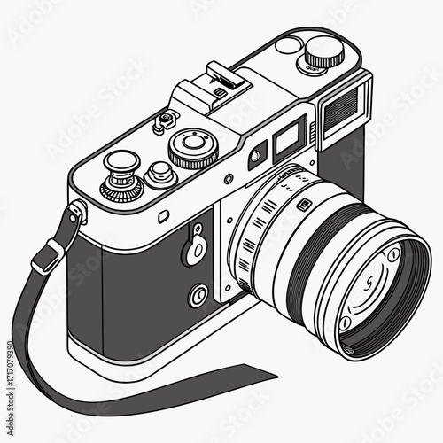 Vintage Style Camera With A Zoom Lens retro photography