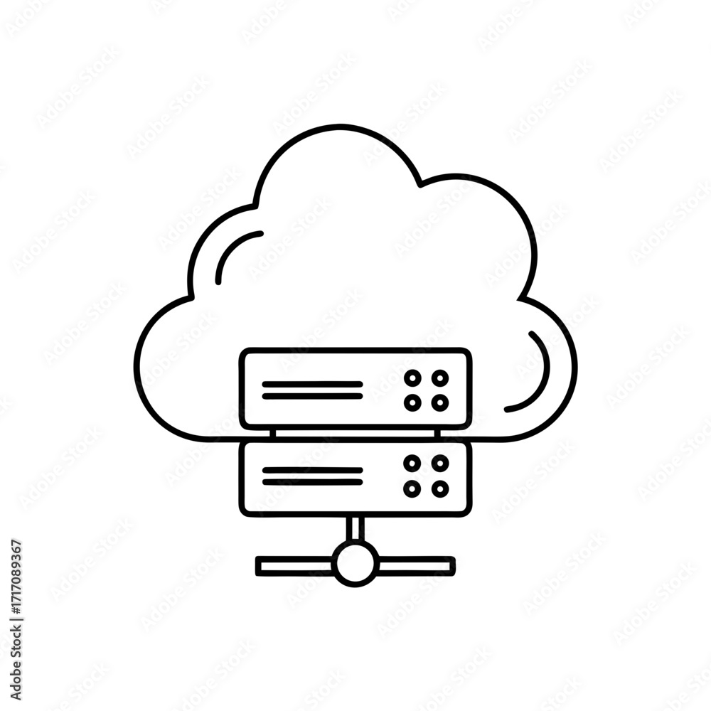 cloud server icon isolated on white cloud server icon isolated on white