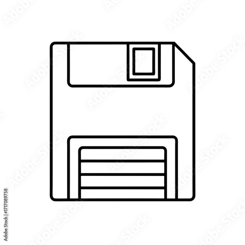floppy disc icon isolated on white