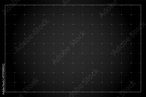 Blueprint black graph. Black grid for motion graphic, VFX tracking markers and video effects. Vector Illustration.