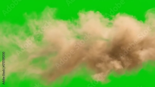 Dynamic sandstorm visual effect with green screen and transition, perfect for post-production compositing, and adding drama and realism to your