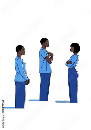 Flat Vector Illustration of Diverse Peoples Body Language
