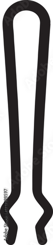Simple hairpin outline vector silhouette icon, perfect for fashion, hairstyle, beauty, and accessory design.