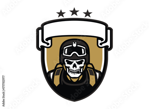 Tactical Army Military Badge  Vector Logo Design and Emblem Illustration