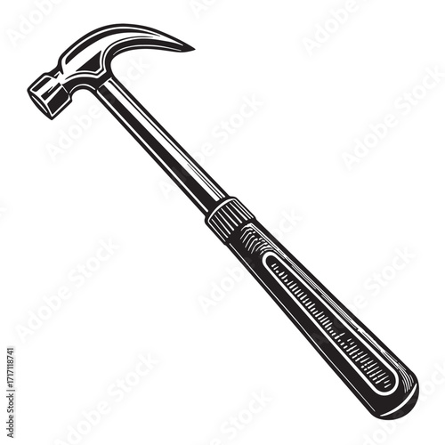 Black crowbar Silhouette Vector, High Quality Illustration on White Background