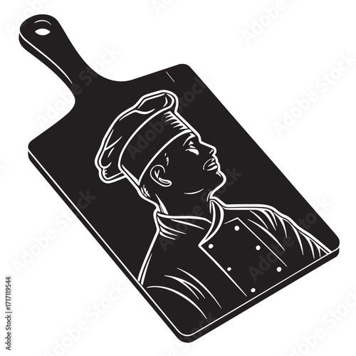Black cutting board Silhouette Vector, High Quality Illustration on White Background