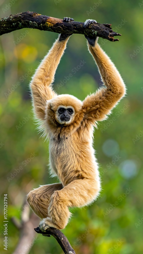 Obraz premium Monkey hanging from branch