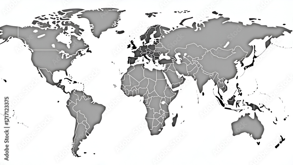 Fototapeta premium Global economics and tariffs relationship chart showing world GDP distribution overlay with average tariff rates per continent comparative analysis graphic in Photo Stock Concept and empty space on