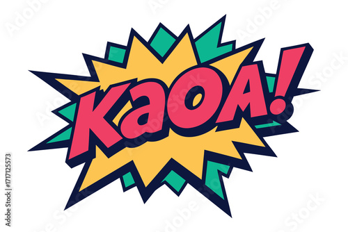 Retro Comic Book Style KAOA! Speech Bubble Explosion Pop Art