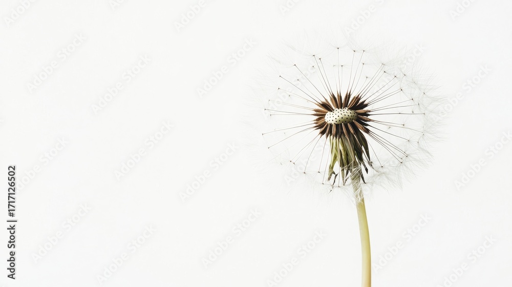 custom made wallpaper toronto digitalDelicate dandelion puff swaying gently against a white background in bright daylight