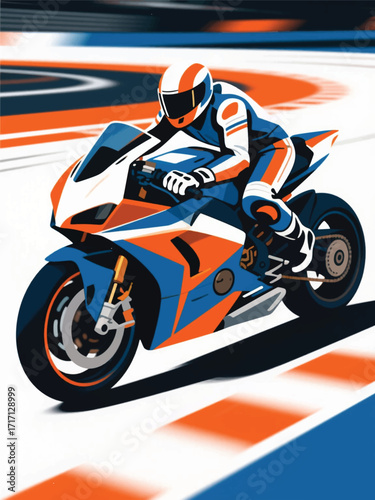 Motorbike Sport Illustrator Artwork Design Template Poster