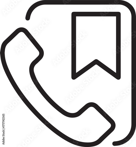 Stay connected with important contacts and saved numbers using this simple phone book icon, great for app design and user interface needs