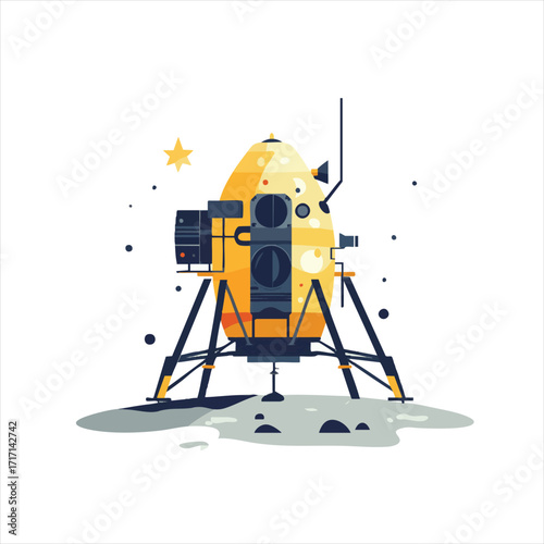 Lunar lander on the moon's surface