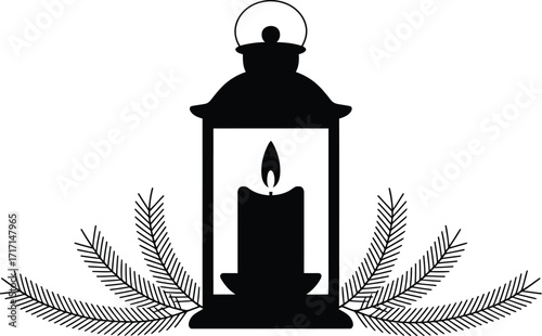 christmas all silhouetti black vector