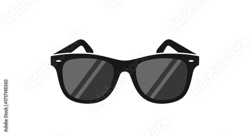 Stylish vector illustration of black sunglasses on a clean white background perfect for summer