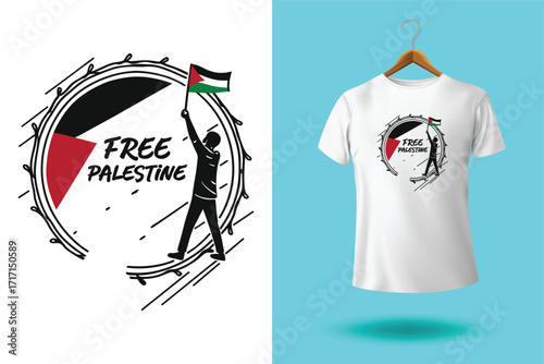 Free gaza free palestine graphic design and tshirt design with national colors