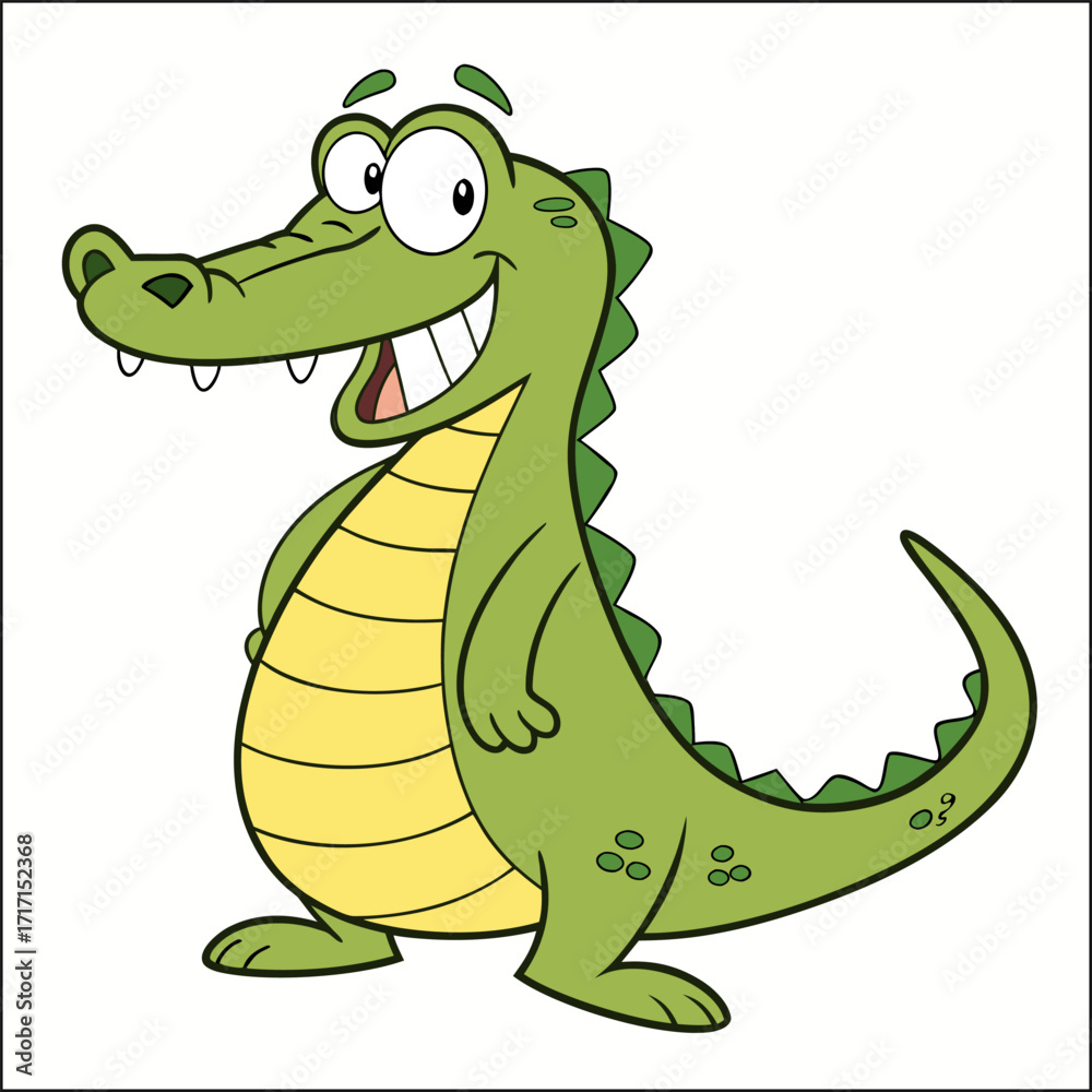 Fototapeta premium cartoon crocodile with a smile 