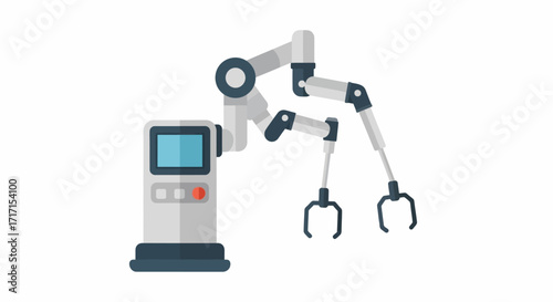 Industrial robotic arm illustration for automation technology and manufacturing concepts