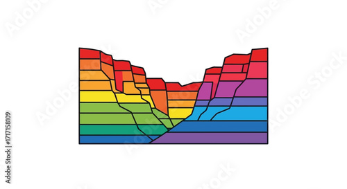 Rainbow Canyon: An abstract representation of geological formations in vibrant colors