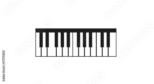 Minimalist piano keys illustration for musical instruments and education projects