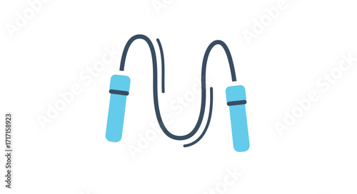 Illustration of a blue jump rope isolated on a white background for fitness and workout exercises