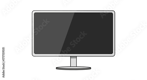 Illustration of a Flat Screen Monitor with a Modern Design and Minimalist Style