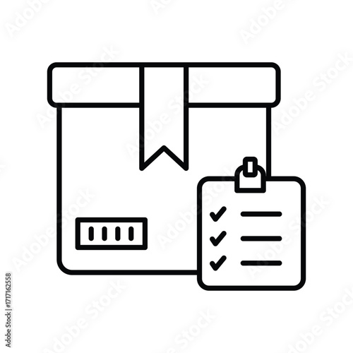 Box icon with white background vector stock illustration