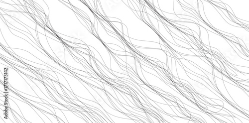Elegant white background with diagonal, flowing black lines creating a dynamic, abstract pattern, evoking a sense of movement and minimalist design with a modern artistic touch