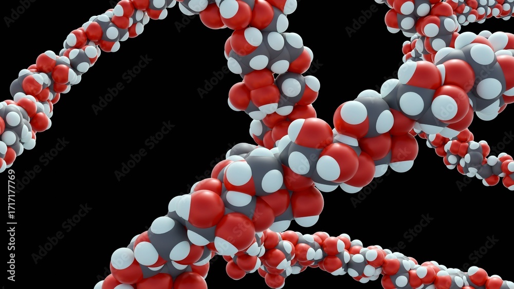 Εκτύπωση καμβά 3D molecular visualization depicts cellulose , a polysaccharide composed of repe