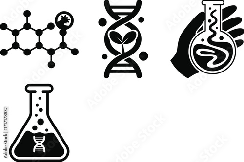 Discover scientific icons with modern design for education and research projects