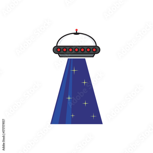 UFO alien aircraft vector illustration