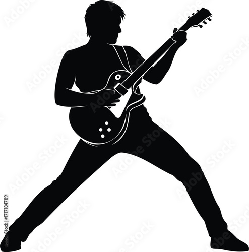 Silhouette of a Guitar Player