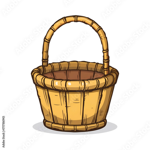 wooden basket isolated on white